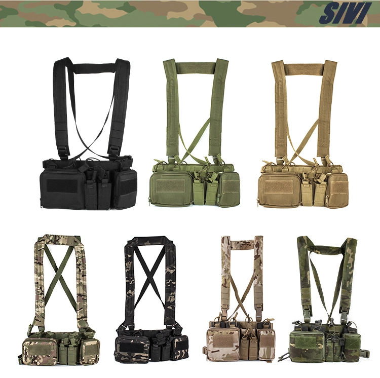 Outdoor Adjustable Cross Body Molle Chest Rig Tactical Harness Vest Cummerbund Tactical Vets
